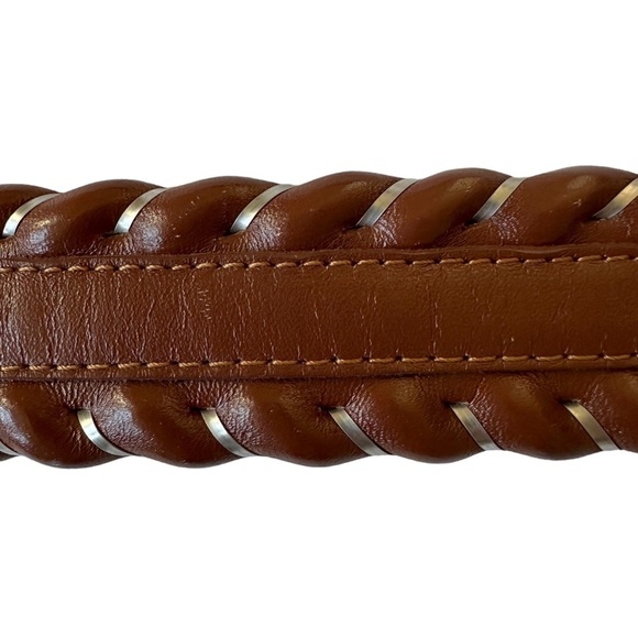 Justin Whipstitch Brown Leather Belt Sz 32 3055C - Picture 5 of 10